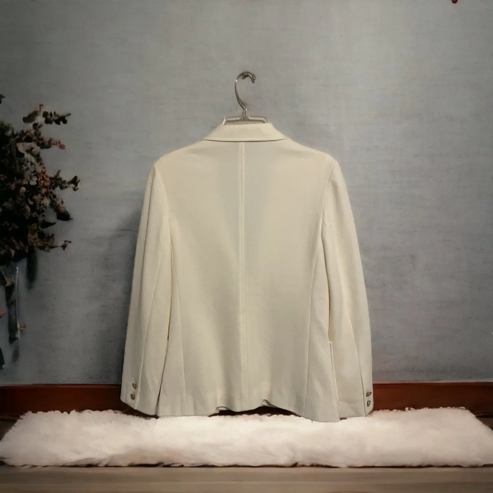 Vintage James Kenrob by Dalton Librarian Chic Women’s Ivory Color Blazer Size 8